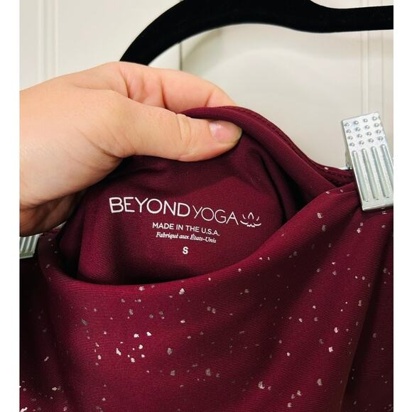 Women's Burgundy and Silver Glitter Leggings - Picture 4 of 7